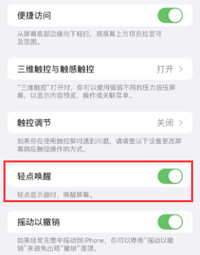 呼伦贝尔苹果授权维修站分享iPhone轻点无法唤醒怎么办 