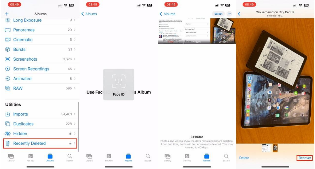 呼伦贝尔苹果14维修分享 iPhone14 上恢复已删除的照片 