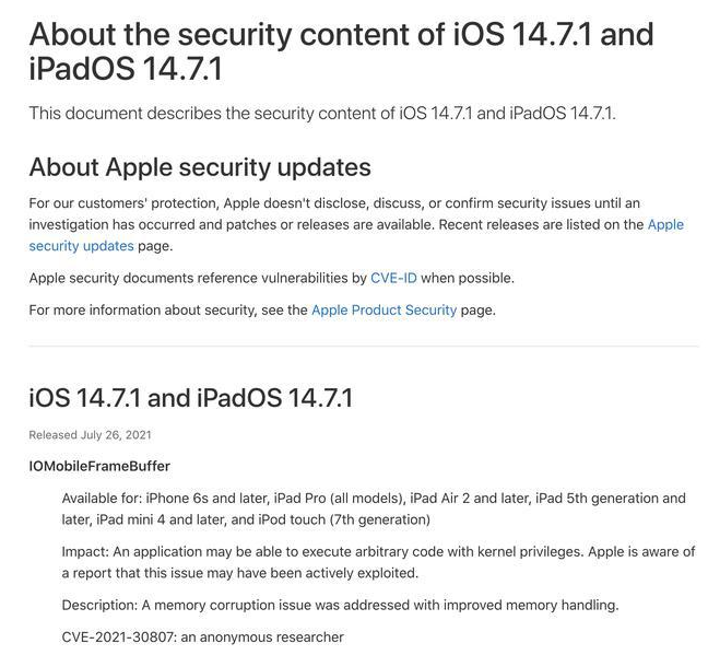呼伦贝尔苹果手机维修分享iOS 14.7.1 正式版更新内容及升级方法 