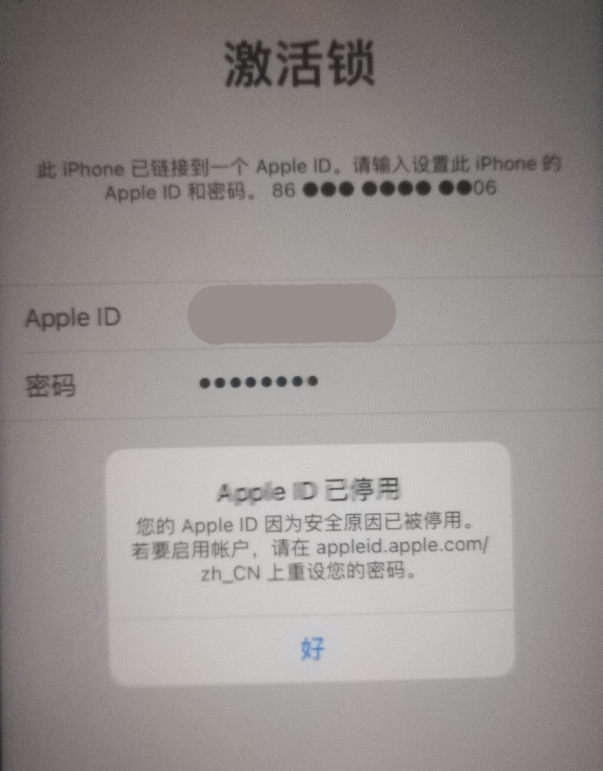 呼伦贝尔苹果手机维修分享iPhone 12 出现提示“Apple ID 已停用”怎么办 