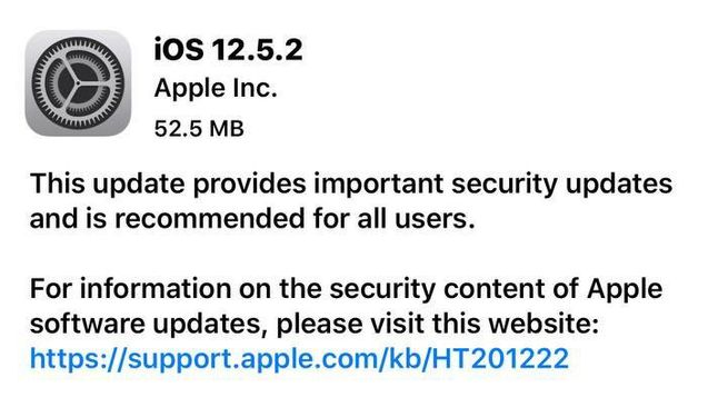 呼伦贝尔苹果手机维修分享iOS12.5.2发布，建议所有老苹果用户安装 